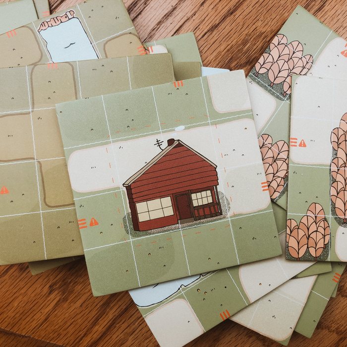 Rough! terrain tiles arranged mid-playtest