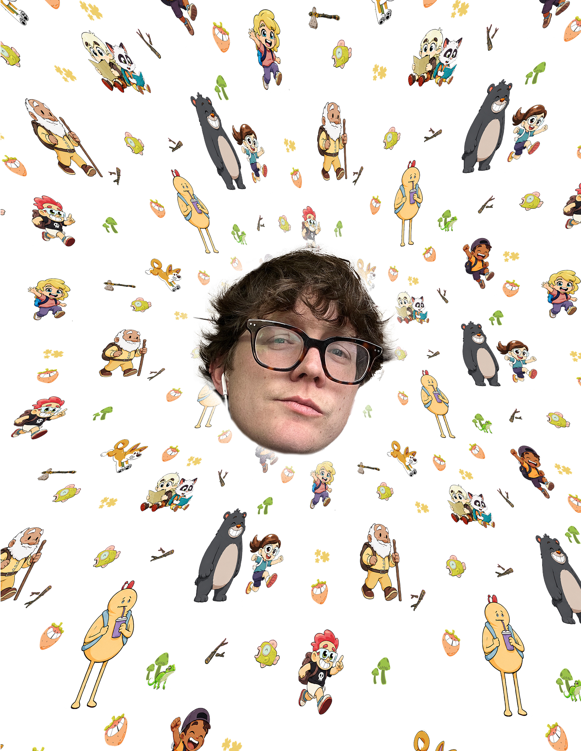 Parker, the person behind Goodfruit Studios, surrounded by the Rough! crew