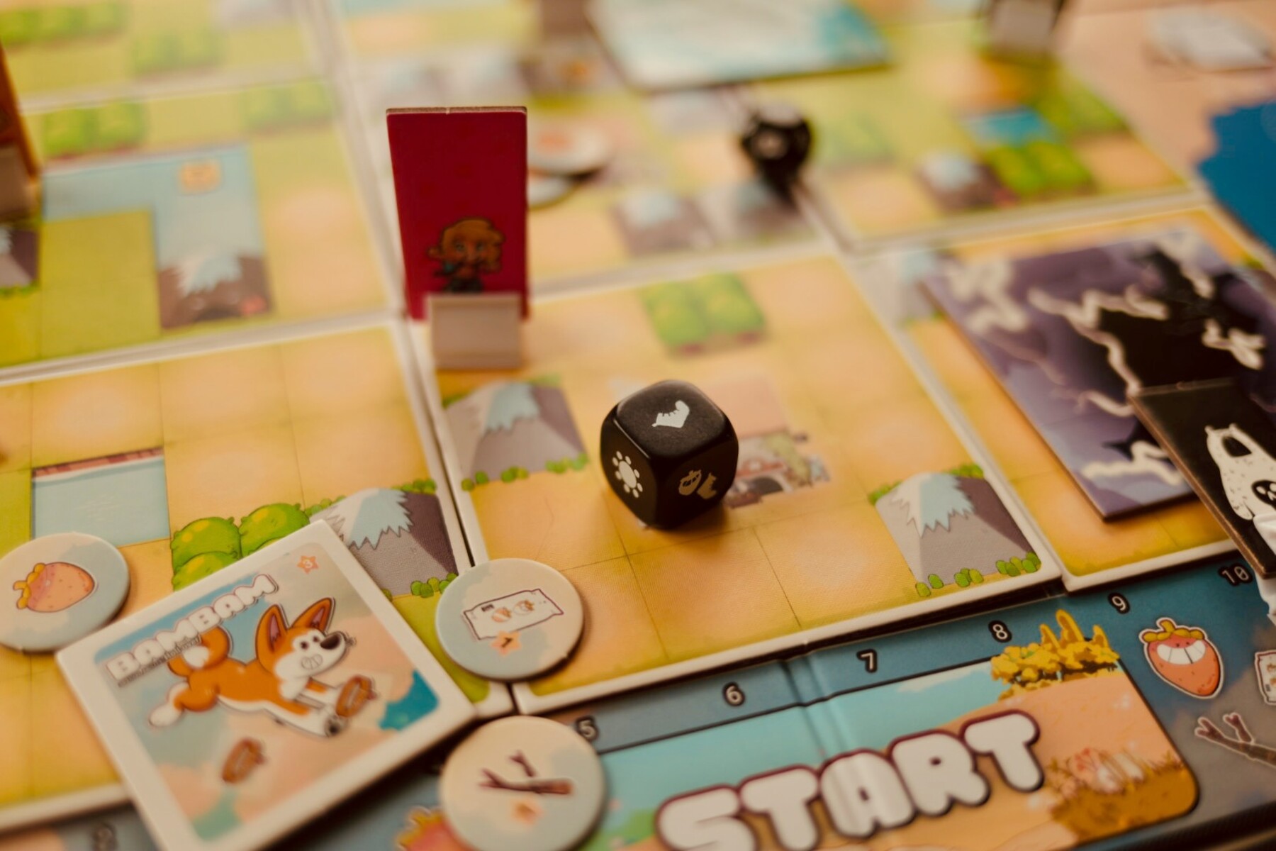 A Goodfruit Studios prototype spread across the table mid-playtest